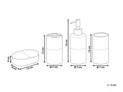 Beliani 4-dielna keramická súprava kúpeľňových doplnkov čierna/béžová CORO