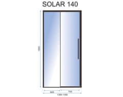 REA Priehľadné sprchové dvere 1400x1950 Solar Black REA-K6359 - Rea