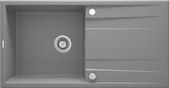 Deante Eridan, granitový drez na dosku 1000x520x203 mm Z/O, 3,5" + priestorovo úsporný sifón, 1-komorový, šedá, ZQE_S713