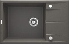 Deante Eridan, granitový drez na dosku 780x500x210 mm Z/O, 3,5" + priestorovo úsporný sifón, 1-komorový, antracitová metalíza, ZQE_T11B