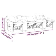 Vidaxl 4-miestne rozkladacie masážne kreslo, držiak na nápoje, svetlosivé