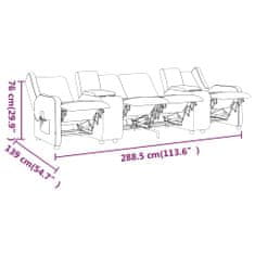 Vidaxl 4-miestne masážne kreslo, držiak na nápoje, tmavosivé