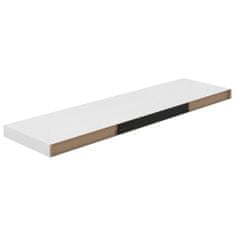 Vidaxl Plávajúce nástenné police 2 ks, lesklé biele 90x23,5x3,8cm, MDF