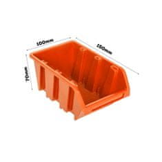 botle Nástenný panel na náradie 58 x 78 cm s 24 ks. Krabic zavesené Oranžové Boxy plastová