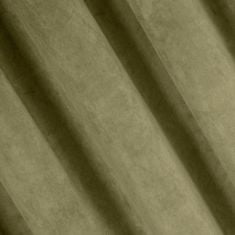 DESIGN 91 Zamatový záves s krúžkami - Ria, olivový 140 x 250 cm