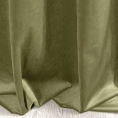 DESIGN 91 Zamatový záves s krúžkami - Ria, olivový 140 x 250 cm