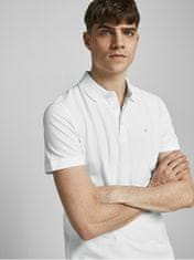 Jack&Jones Pánske polo triko JJEPAULOS Slim Fit 12136668 White (Veľkosť XL)