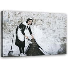 shumee Obraz na plátne, Maid Banksy - Mural Street Art - 60x40