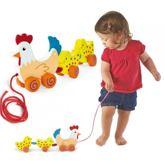 Viga Toys Sada na ťahanie kurčiat 36 cm