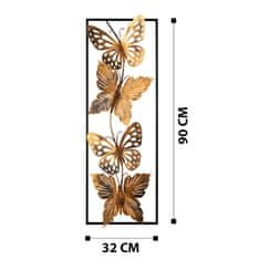 ASIR GROUP ASIR Kovová dekorácia na stenu MOTÝLE 90 cm