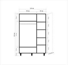 ASIR GROUP ASIR Šatníková skriňa FILINTA 220 dub sonoma