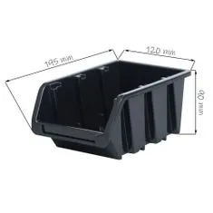 botle Závesný panel na náradie 58 x 39 cm s 15 ks. Krabic nástenné Čierne Boxy Skladovací systém