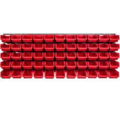 botle Závesný panel na náradie 115 x 39 cm s 55 ks. Krabic nástenné Červené Boxy Skladovací systém