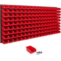 botle Nástenný panel na náradie 173 x 78 cm s 153 ks. Krabic zavesené Červené Skladovací systém XL