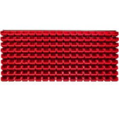botle Nástenný panel na náradie 173 x 78 cm s 153 ks. Krabic zavesené Červené Skladovací systém XL