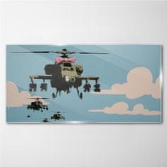 COLORAY.SK Skleneny obraz Banksy vrtuľník 120x60 cm
