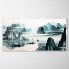 COLORAY.SK Skleneny obraz Čínske atramentové lode 100x50 cm