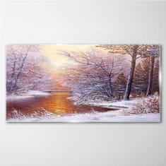 COLORAY.SK Skleneny obraz Zimný maľba stromov 100x50 cm