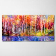 COLORAY.SK Skleneny obraz Farebné stromy maľovanie 100x50 cm