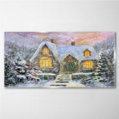 COLORAY.SK Skleneny obraz Zimné dom sneh 140x70 cm