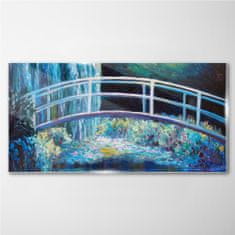 COLORAY.SK Skleneny obraz Maľovanie most kvety 120x60 cm