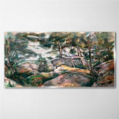 COLORAY.SK Sklenený obraz Skaly v lese cézanne 100x50 cm