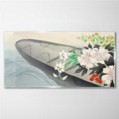 COLORAY.SK Sklenený obraz Kvetinový čln kvety voda 100x50 cm
