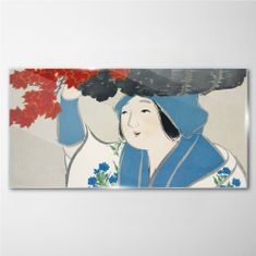 COLORAY.SK Sklenený obraz Ženy kimono listy 120x60 cm