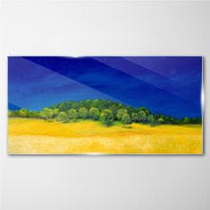 COLORAY.SK Skleneny obraz Pole maľovanie oblohy stromy 120x60 cm