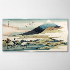 COLORAY.SK Skleneny obraz Horské zvieracie vtáky japonci 140x70 cm