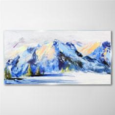 COLORAY.SK Skleneny obraz Zimné sneh horskej voľne žijúcich živočíchov 140x70 cm
