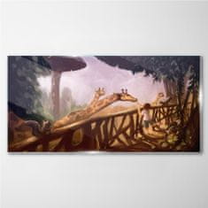 COLORAY.SK Skleneny obraz Abstrakcie veverička žirafa 140x70 cm