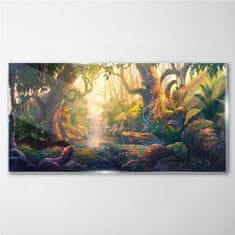 COLORAY.SK Skleneny obraz Fantasy forest river kvety 140x70 cm