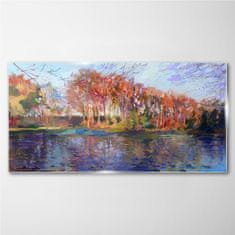 COLORAY.SK Skleneny obraz Abstrakcie jazera príroda 120x60 cm