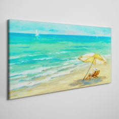 COLORAY.SK Obraz canvas Pláž mora vlny dáždnik 120x60 cm