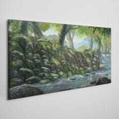 COLORAY.SK Obraz canvas Las River Stones 120x60 cm