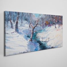 COLORAY.SK Obraz Canvas Zimný lesné maľovanie 140x70 cm