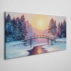 COLORAY.SK Obraz Canvas Maľovanie zimné stromy most 100x50 cm
