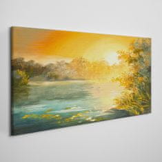 COLORAY.SK Obraz canvas Abstrakcie Lake Les 140x70 cm