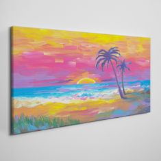 COLORAY.SK Obraz Canvas Pláž Palm Sunset 140x70 cm