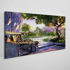COLORAY.SK Obraz canvas Stromy kvety kopec slnko 100x50 cm