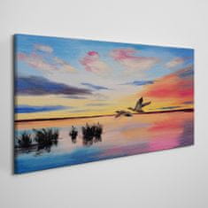 COLORAY.SK Obraz canvas Západ slnka vtáčieho jazera 120x60 cm