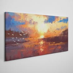 COLORAY.SK Obraz canvas Jazero Mraky Sunset 120x60 cm