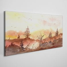 COLORAY.SK Obraz na plátne akvarel lesa 140x70 cm
