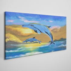 COLORAY.SK Obraz canvas Abstrakcie Dolphins Nebo 100x50 cm