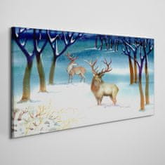 COLORAY.SK Obraz canvas Zimné sneh jeleň strom 120x60 cm