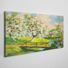COLORAY.SK Obraz canvas Rieka strom kvety príroda 120x60 cm