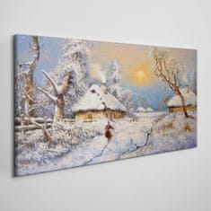 COLORAY.SK Obraz canvas Vidiecky zimné sneh 140x70 cm