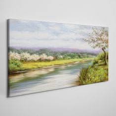 COLORAY.SK Obraz canvas Strom rieka kvety krajina 100x50 cm