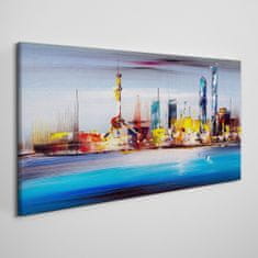COLORAY.SK Obraz canvas Abstrakcie mestskej mora 140x70 cm